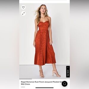 Lulu’s Rust orange wedding guest dress perfect for fallNever worn still has tags
